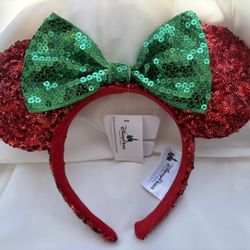 Red Christmas Disneyland Mickey Ears