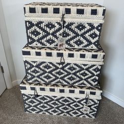 Handmade Woven Trunk Set. 