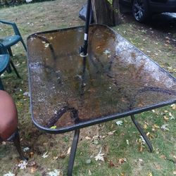 3 And 1/2 By 5 Glass Patio Table