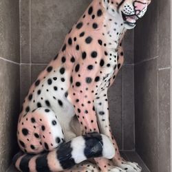 Cheetah Statute  Ceramic Believe To Be Chalkware