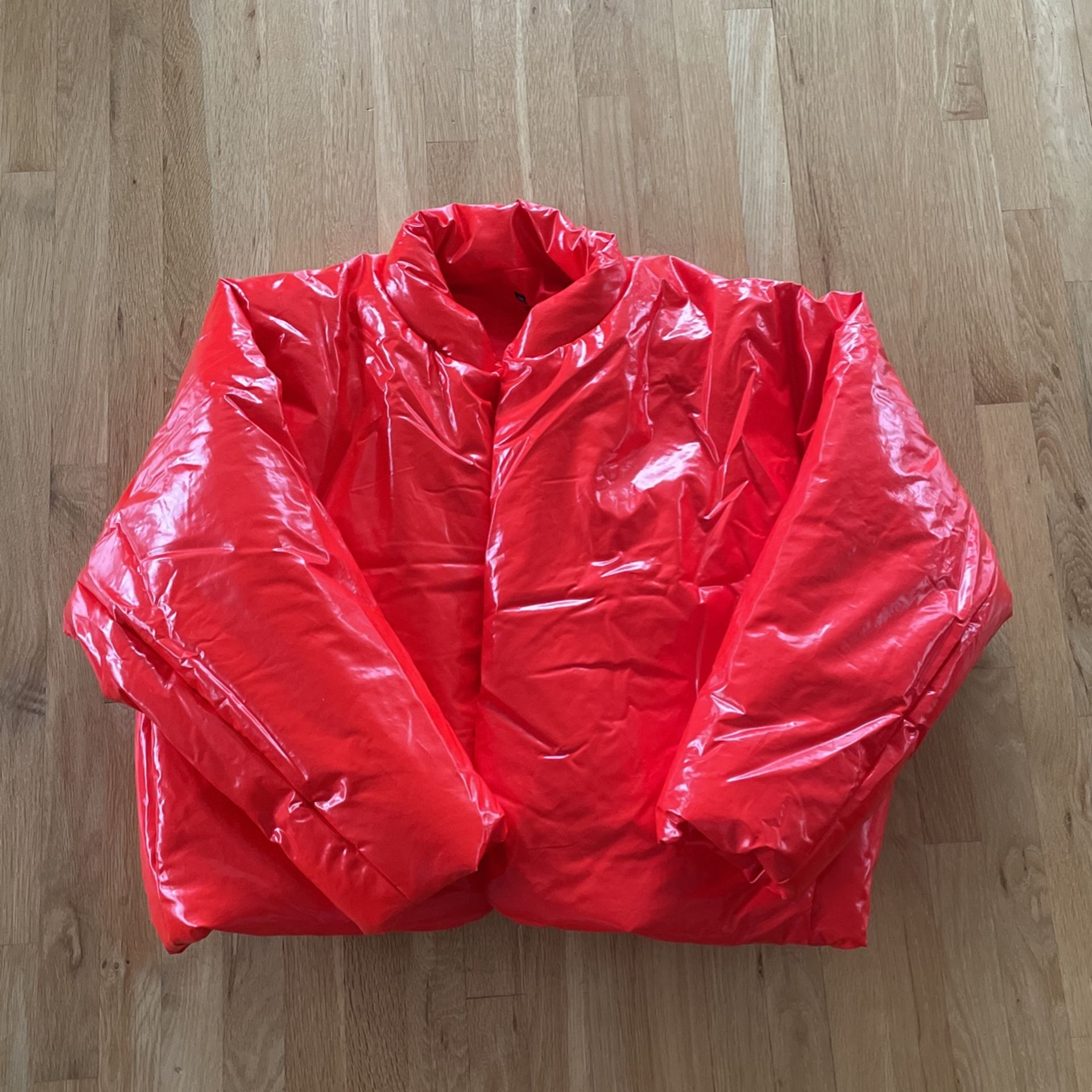 red yeezy puffer