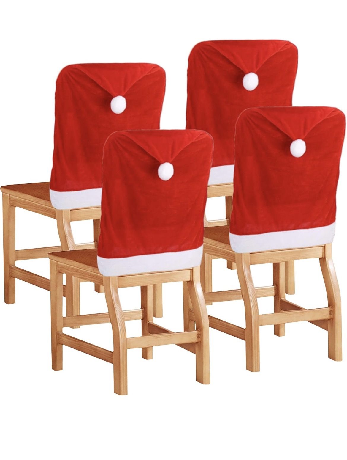 GDENZL 4PCS Red Hat Dining Chair Slipcovers