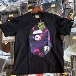 Bape purple and black t-shirt size medium