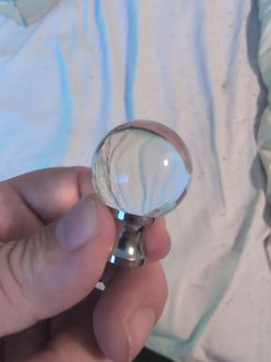Crystal Ball Lamp Finial w/ Chrome Base