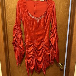 Devil Costume Dress -  One Size - Crushed Velvet