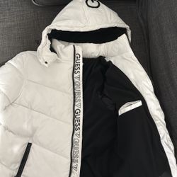GUESS white Puffer Jacket