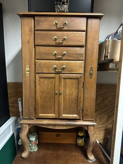 Wood Knobs Handcrafted Side Cabinet with Drawer