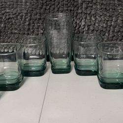 7 Libbey Carrington? Green Glasses