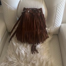 Suede Bag With Fringe 