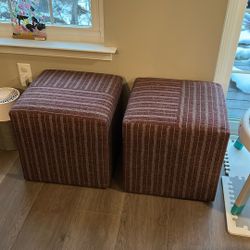 (2) Fabric Ottomans 