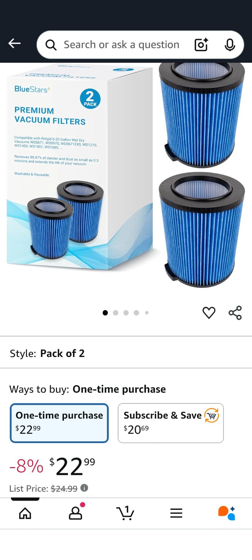 Shop Vacuum Filter