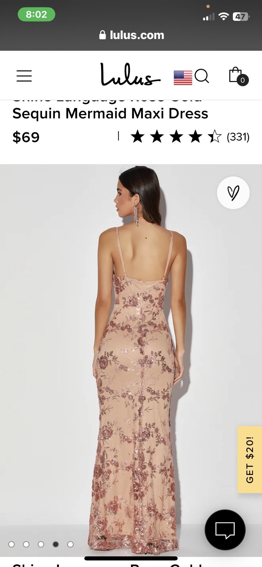 Shine Language Rose Gold Sequin Mermaid Maxi Dress