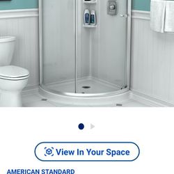American Standard AM3636A1400.213 Axis 72-in H x 36.062-in to 36.062-in W Framed Curved Chrome Shower Door