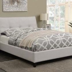 Brand New Ivory Fabric Bed