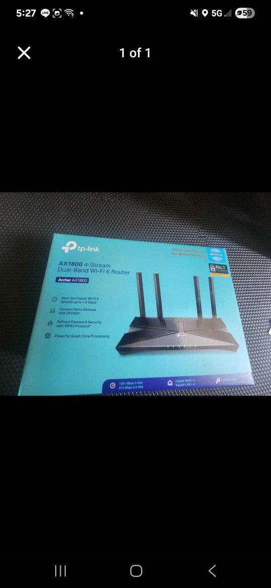 AX1800 4 stream Dual-Band Wi-Fi 6 Router Archer 1800