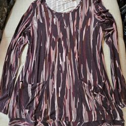Women's Tunic Top With Pockets Size Small 