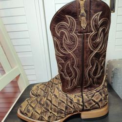 Cody James Pirarucu Western Boots Broad Square Toe BBME039 Men's Sz 11 D