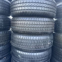 FOUR GOOD USED TIRES 275/65/18 GOODYEAR WRANGLER 95%TREAD LIFE $300 PRICE INCLUDE INSTALLATION AND BALANCED