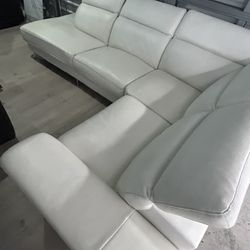 SECTIONAL GENUINE LEATHER RECLINER ELECTRIC WHITE COLOR… Delivery SERVICE AVAILABLE 💥✅🚛