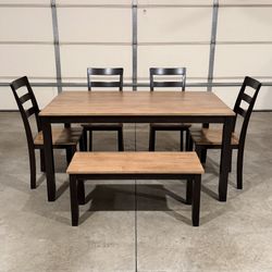 New 6 Piece Dining Set - Table and Chairs and Bench (Can Deliver)