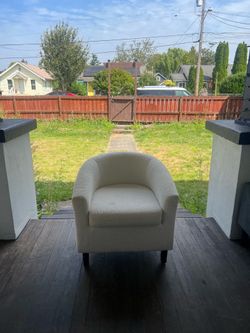 Cream Bouclé Barrel Accent Chair