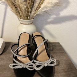 Black Bow Heels 