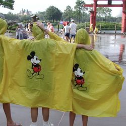 Two Vintage 1990’s Disney Mickey Mouse Adult Rain Ponchos COUPLES or HONEYMOON or COSTUME