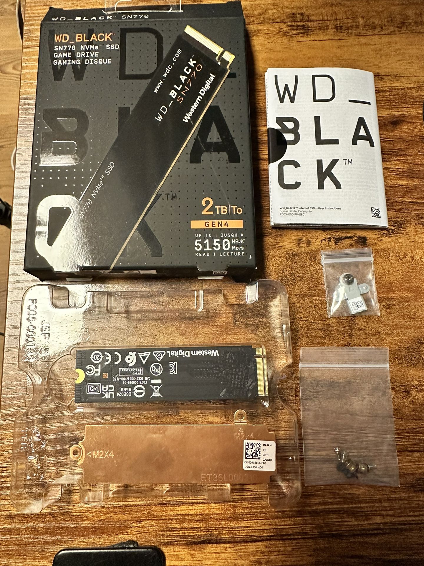Western Digital WD_BLACK 2TB SN770 NVMe Internal Gaming SSD Solid State Drive - Gen4 PCIe, M.2 2280, Up to 5,150 MB/s