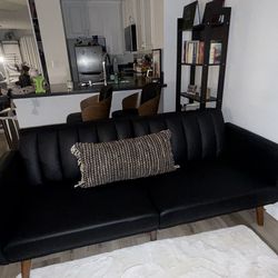 All Black Futon Sofa/Bed