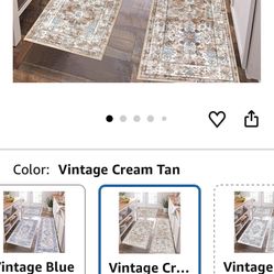 Set Up Three Nonslip Kitchen Or Bathroom Rugs