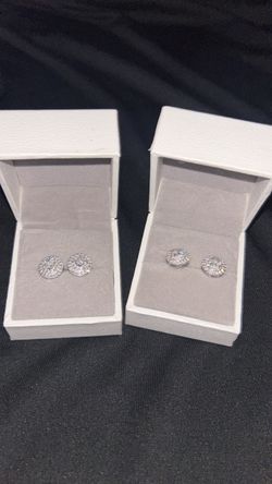 S925 Silver Colorless Lab Diamond Earrings