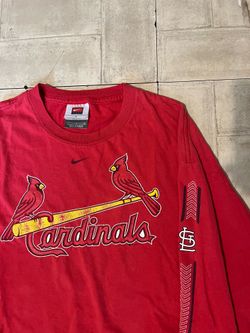 Vintage red nike cardinals long sleeve baseball jersey size large