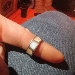 Turquoise And Shell 925 Silver Ring