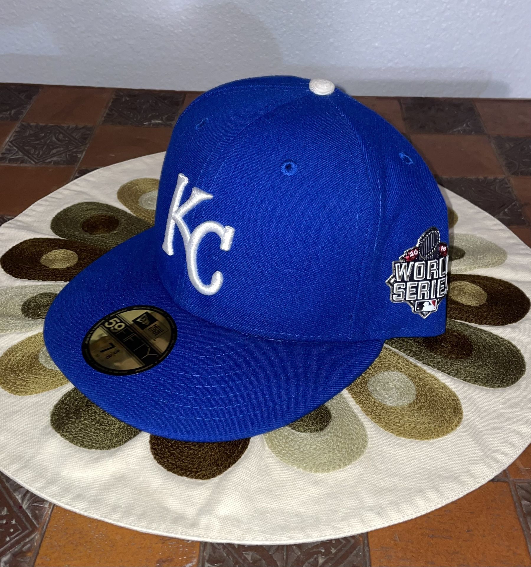Kansas City Royals New Era 2015 World Series fitted hat size 7 3/8