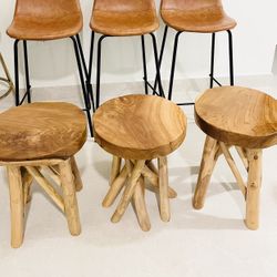 New Solid Wood Side Tables Stools - Price Each, See Below 
