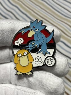 Psyduck Golduck Pokemon Evolution Enamel Pin Brooch Anime