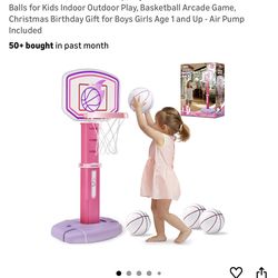 Kids Adjustable Basketball Hoop (Pink Color)