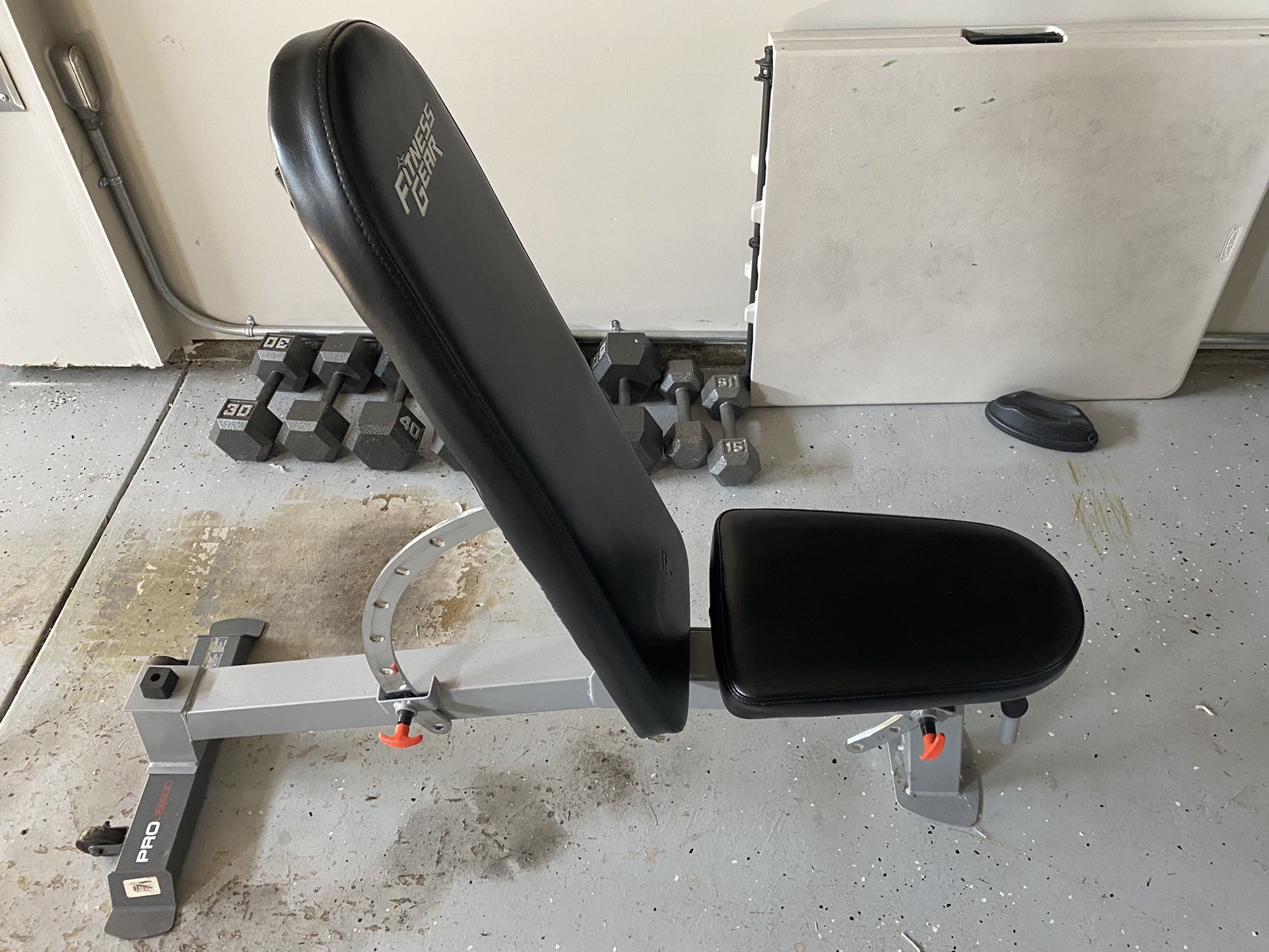 Fitness Gear Adjustable Weight Bench W/ Weights for Sale in Gig Harbor