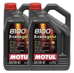 Motul 8100 X-Cess Gen2 5W40 - 100% Synthetic Oil - 5L 109776 2 Pack