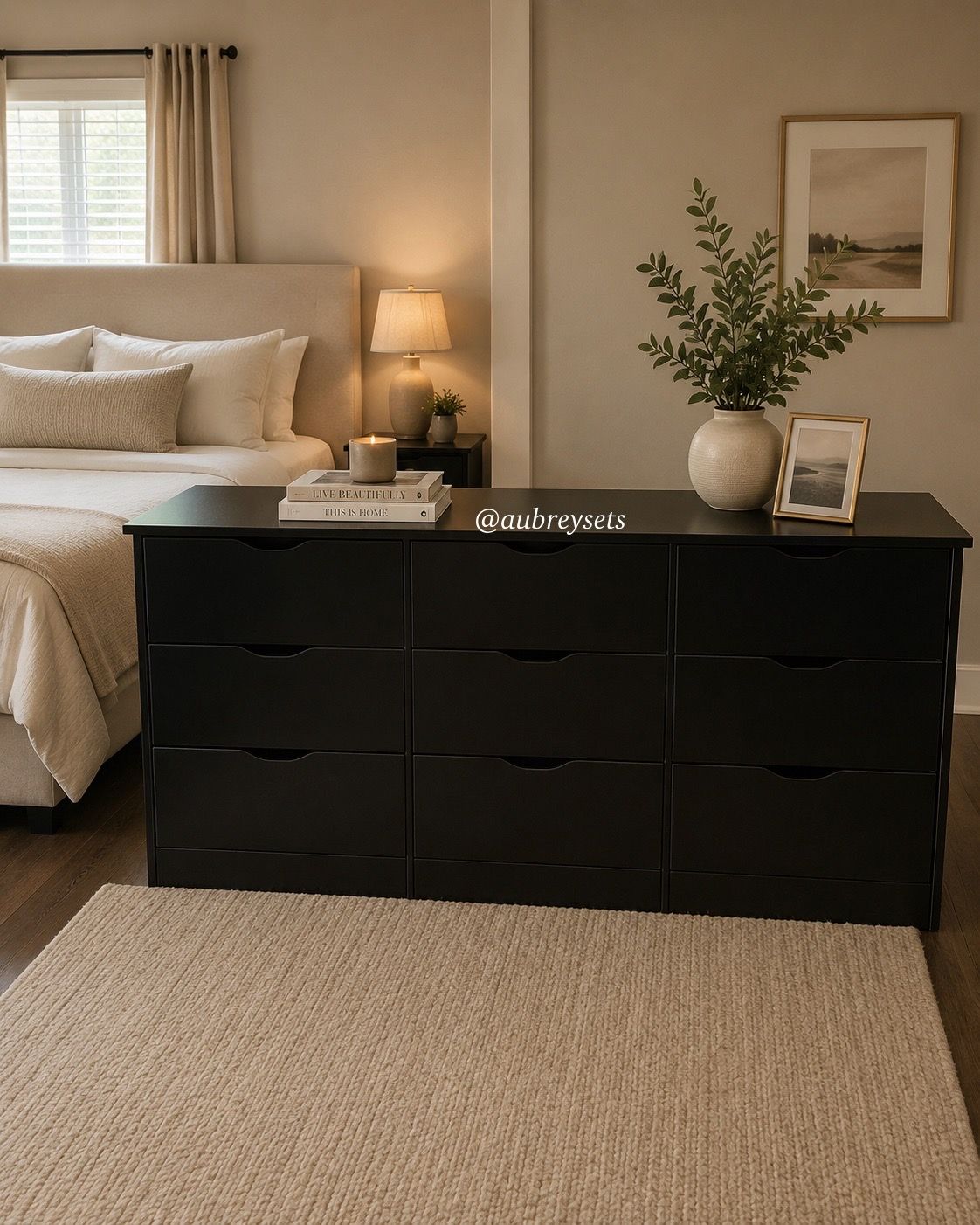 Black 9 drawer dresser