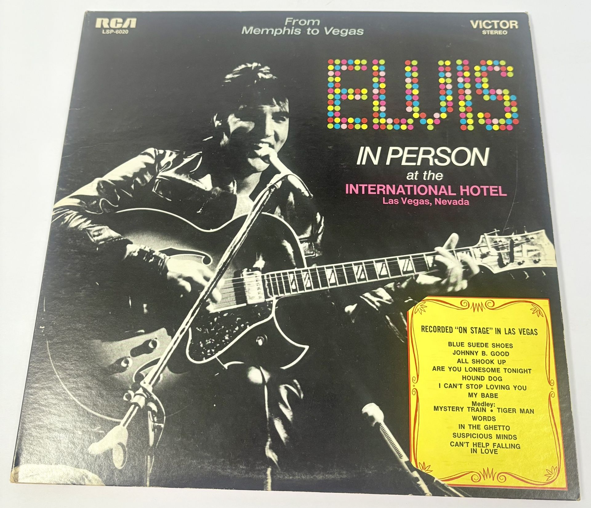 Elvis Presley In Person At The International Hotel Vinyl 2LP LSP-6020 1969 VG+