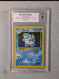 Pokemon Blastoise 1999 Pokemon Base Set Holo CGS 9 (read description)