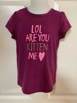 Circo LOL Are You Kitten Me girl’s 5T shirt burgundy
