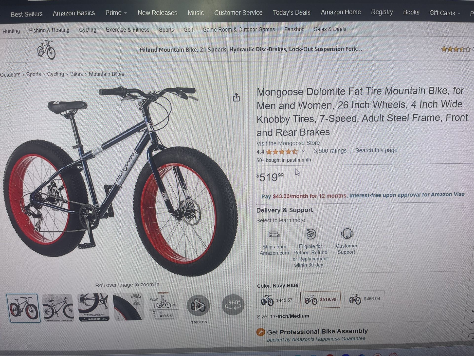 Mongoose Dolomite Fat Tire Mountain Bike