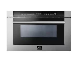 FORNO 24” W 1.2 Cu Ft Stainless Steel and Black 1000-Watt Built in Microwave Drawer