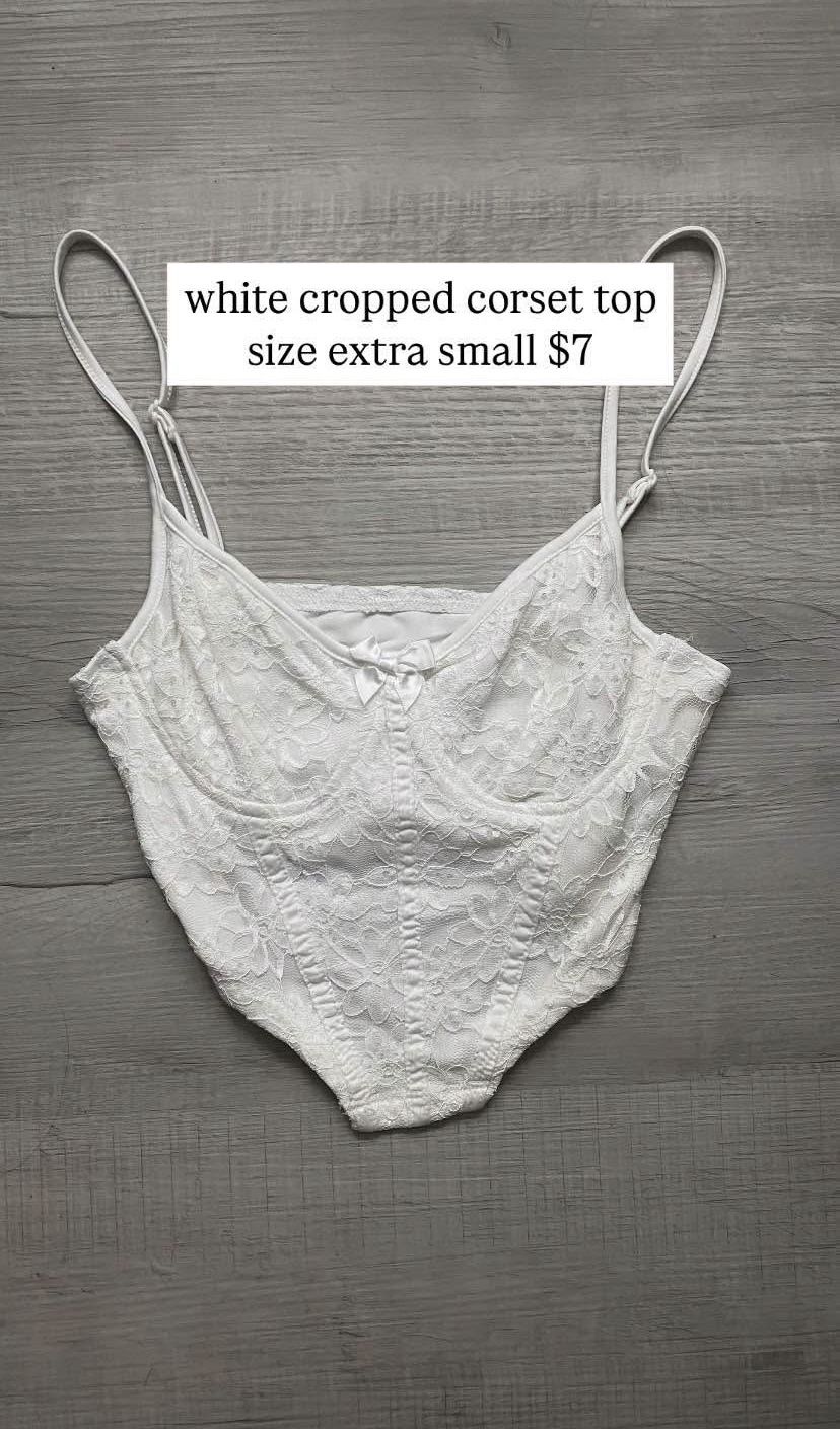 white lace corset top size extra small