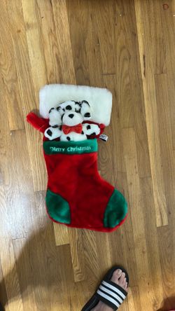 Vintage Christmas stocking. Playful plush.