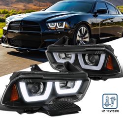 11-14 Dodge Charger LED Tube Projector Headlights 