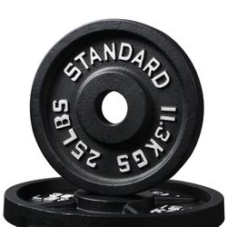 New - 25lbs Pair Of Metal Plates 
