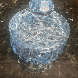 Vintage Lidded Crystal Trinket Jar / Candy Jars